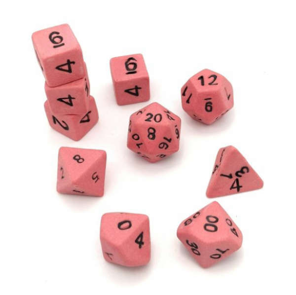 Ceramic Dice Pink Delight Extended Set (Dice Sets & Games)