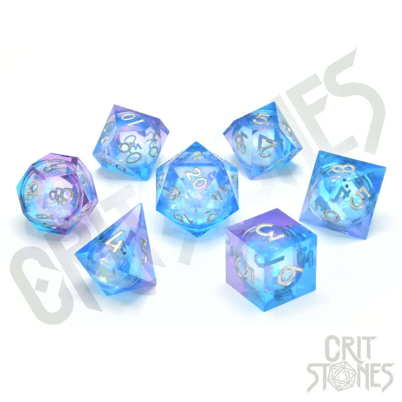 Pink Ice Liquid Core RPG Dice Set (7) (Dice Sets & Games)