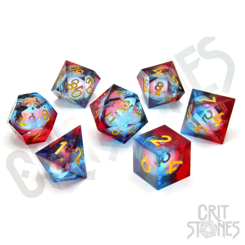 Fire and Ice Liquid Core RPG Dice Set (7) (Dice Sets & Games)