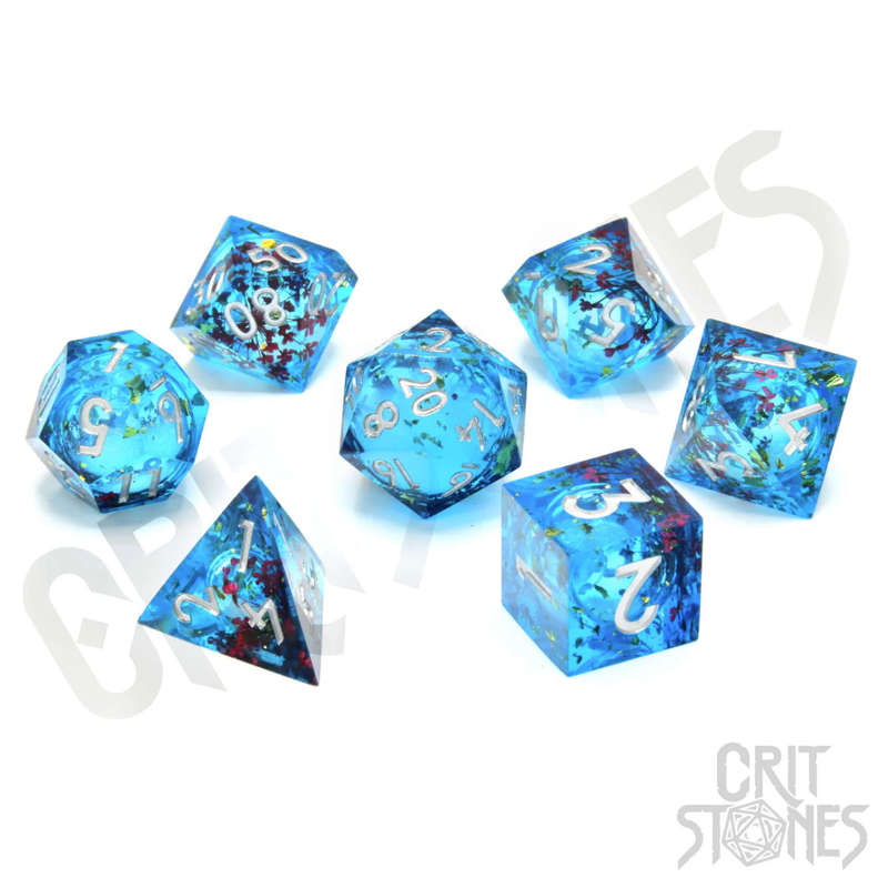 Mermaid's Maelstrom Liquid Core RPG Dice Set (7) (Dice Sets & Games)
