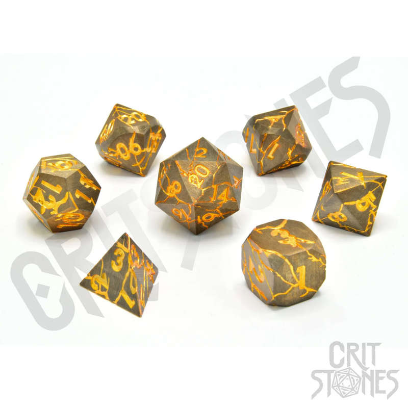 Marred Midas Metal RPG Dice Set (7) (Dice Sets & Games)