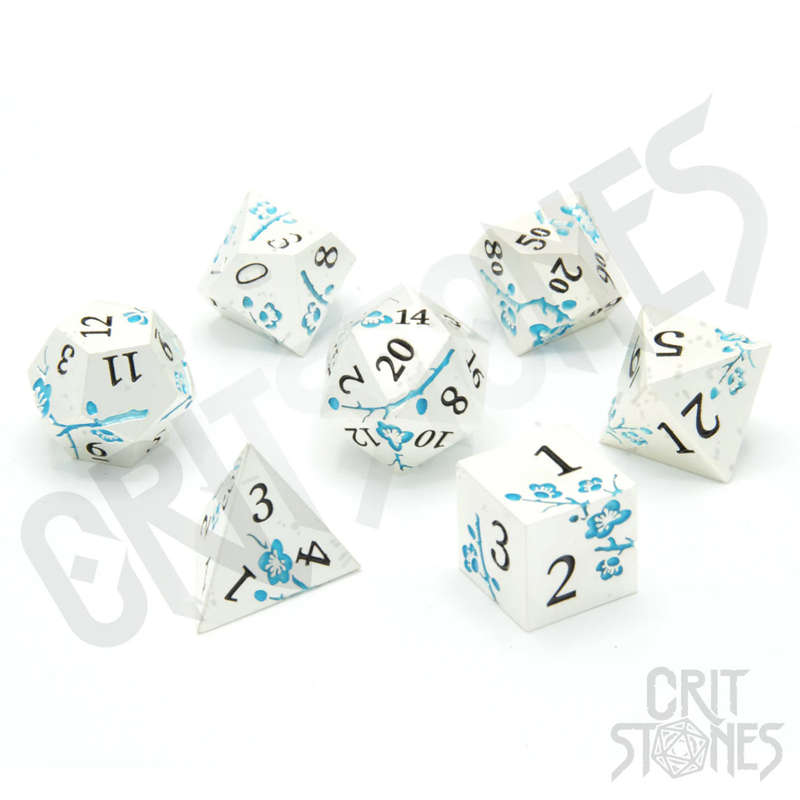 Iris Blossom Metal RPG Dice Set (7) (Dice Sets & Games)