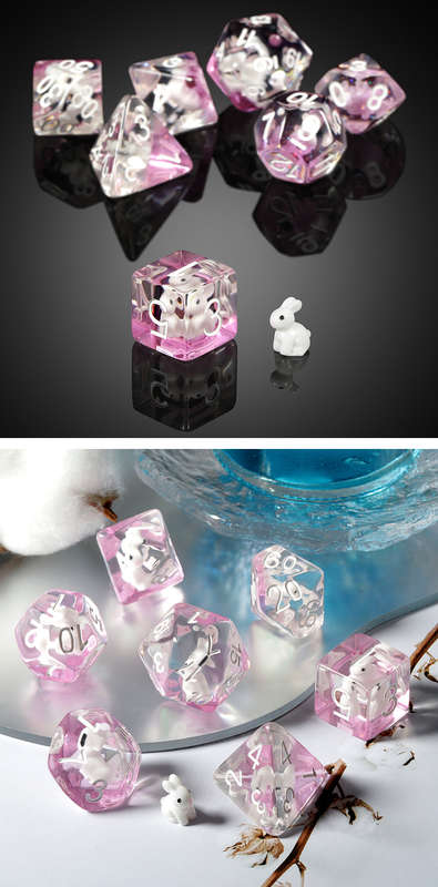 Resin Dice Set (7) Rabbit (Dice Sets & Games)