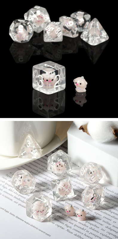 Resin Dice Set (7) Pig (Dice Sets & Games)