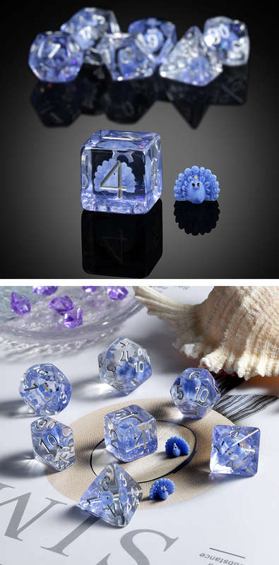 Resin Dice Set (7) Peacock (Dice Sets & Games)