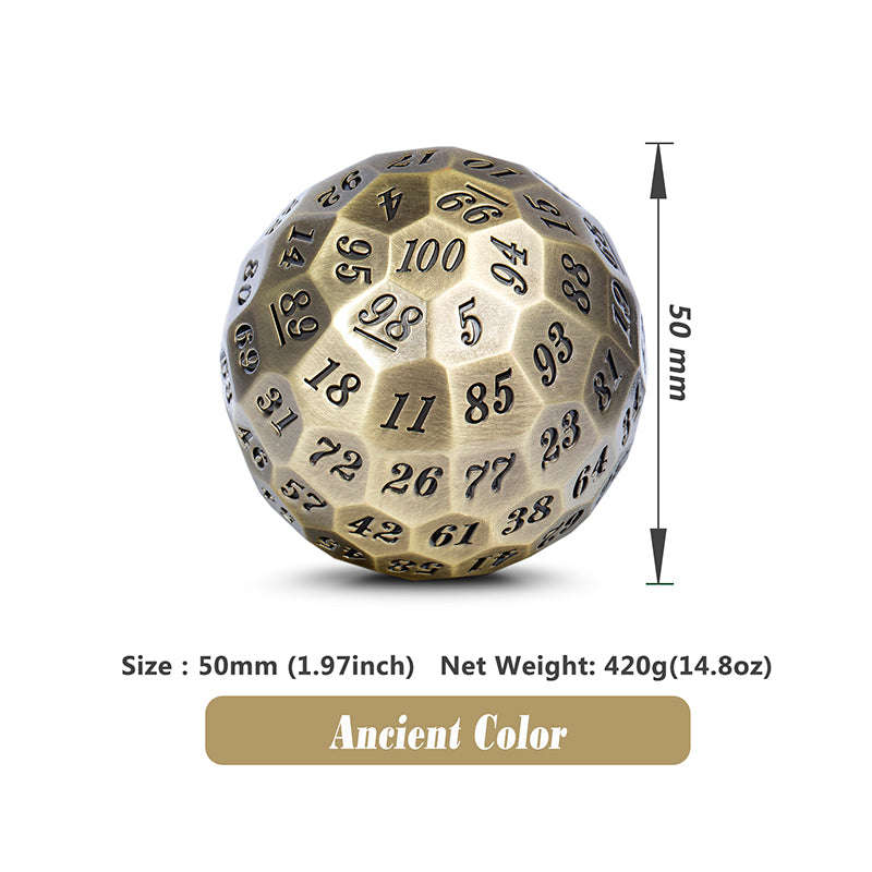 Metal D100 Dice Bronze (Dice Sets & Games)