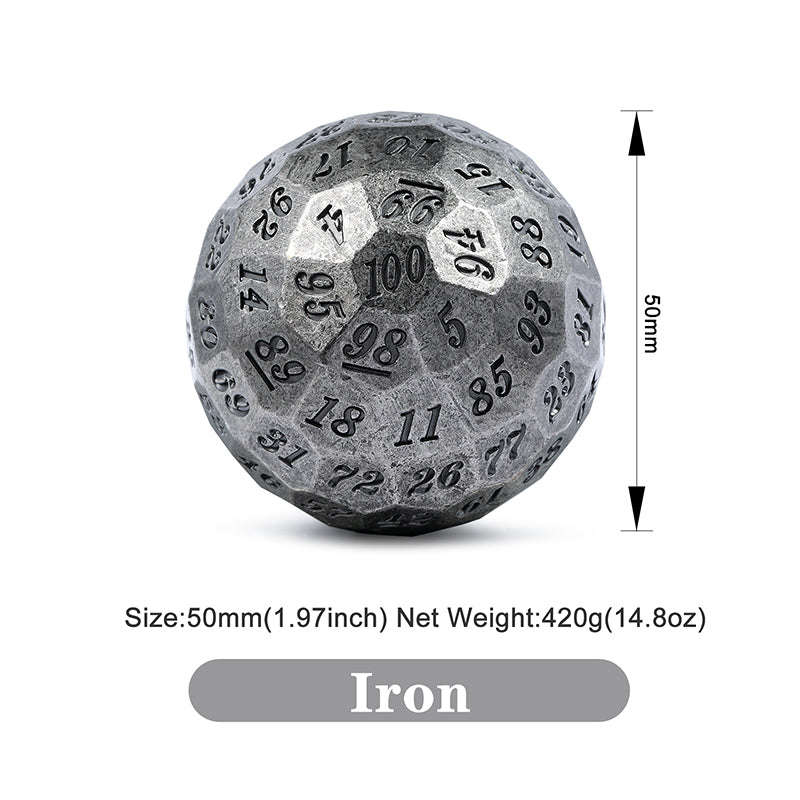 Metal D100 Dice Iron (Dice Sets & Games)