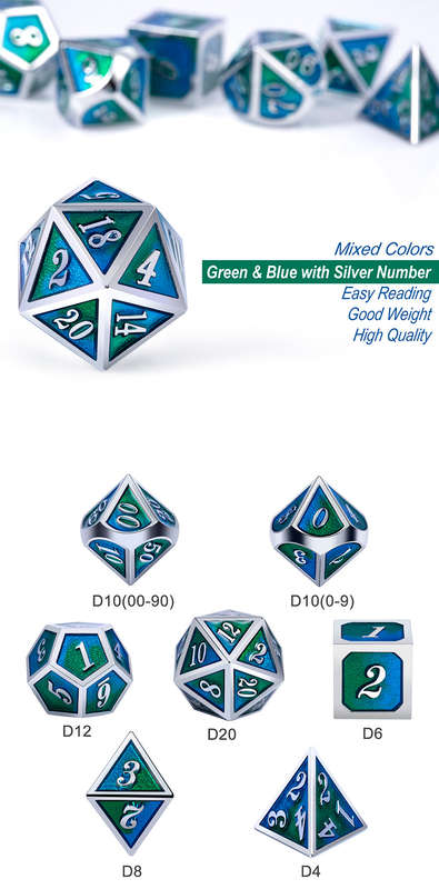Metal & Enamel Dice Set (7) Earth (Dice Sets & Games)