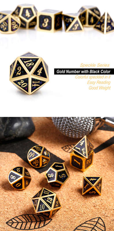 Metal & Enamel Dice Set (7) Galaxy (Dice Sets & Games)
