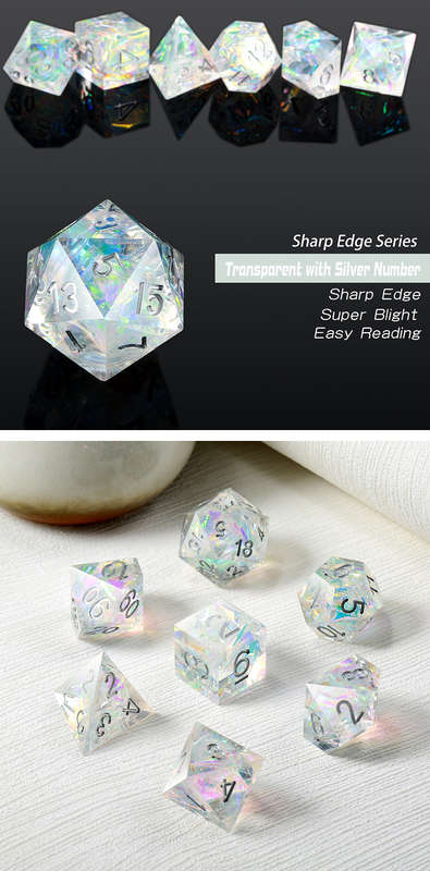Sharp Edge Dice Set (7) Arctic (Dice Sets & Games)