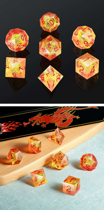 Sharp Edge Dice Set (7) Sunset (Dice Sets & Games)