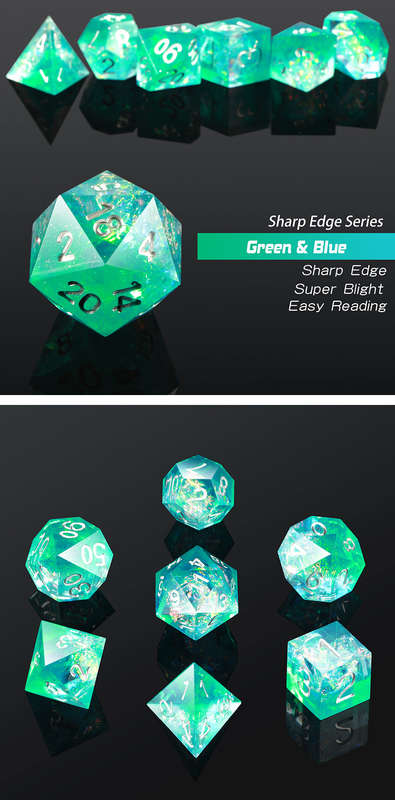 Sharp Edge Dice Set (7) Sea Shore (Dice Sets & Games)