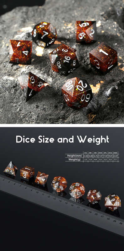 Sharp Edge Dice Set (7) Cola (Dice Sets & Games)