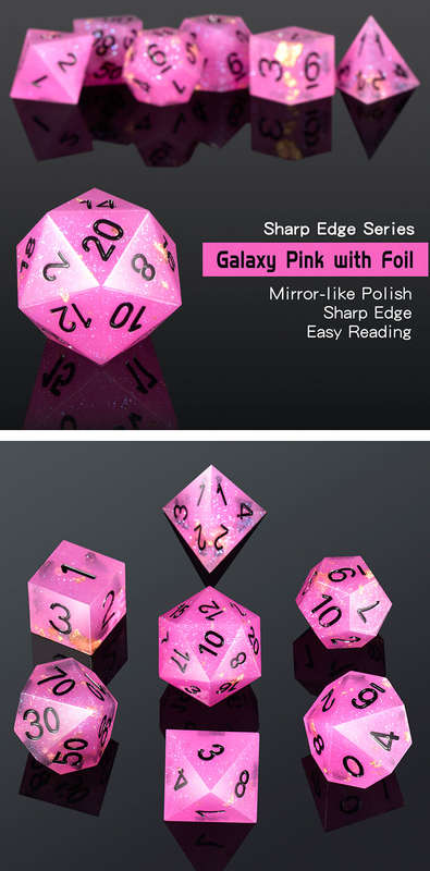 Sharp Edge Dice Set (7) Cosmopolitan (Dice Sets & Games)