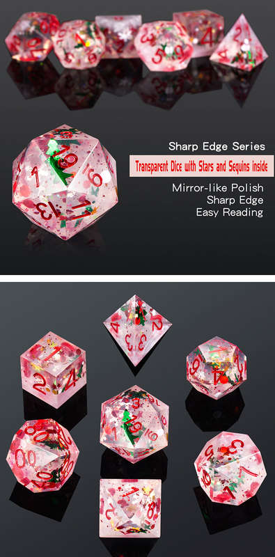 Sharp Edge Dice Set (7) Holiday (Dice Sets & Games)