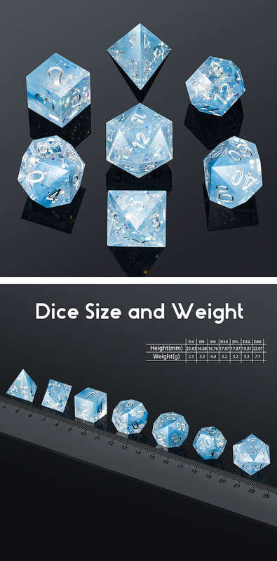 Sharp Edge Dice Set (7) Frozen (Dice Sets & Games)