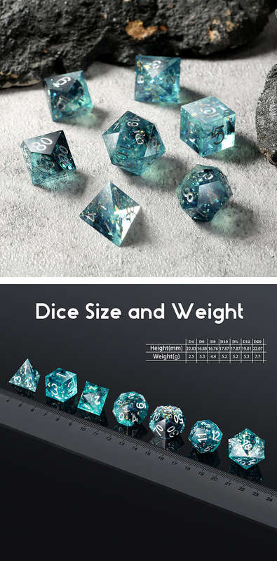 Sharp Edge Dice Set (7) Ocean (Dice Sets & Games)