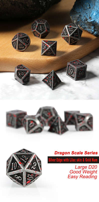 Metal & Enamel Dice Set (7) Blood & Iron (Dice Sets & Games)