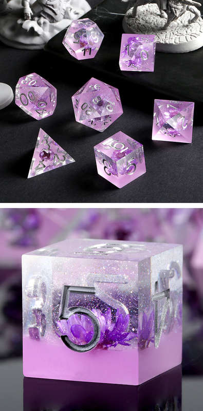 Sharp Edge Dice Set Purple Lotus (7) (Dice Sets & Games)