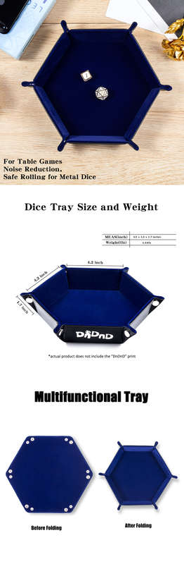 Hexagon Folding Dice Tray Blue (Dice Sets & Games)