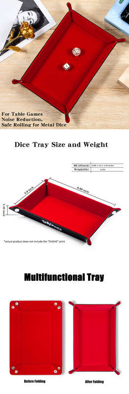 Rectangle Folding Dice Tray Red (Dice Sets & Games)