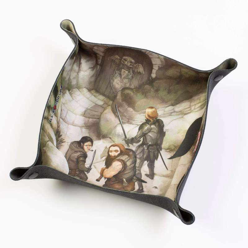 At the Dungeon Door Handiwork Games Square Folding Dice Tray (Dice Sets & Games)