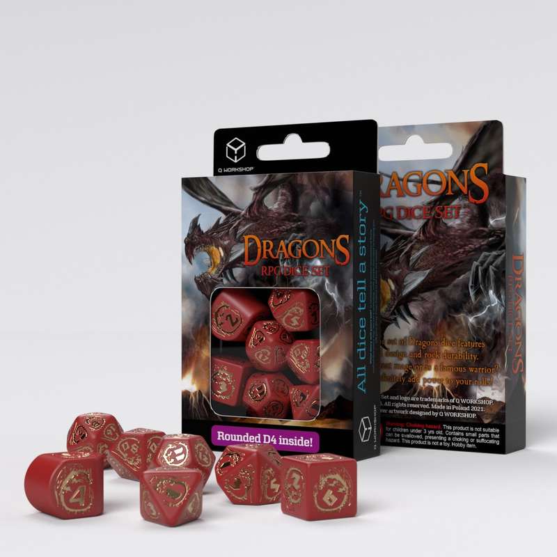 Dragons Modern Dice Set Ruby (RDRA08) (Dice Sets & Games)