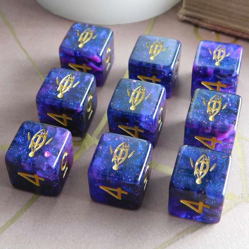 Elder Dice (9d6 Tube) Seers Eye Glass and Wax Edition (Dice Sets & Games)