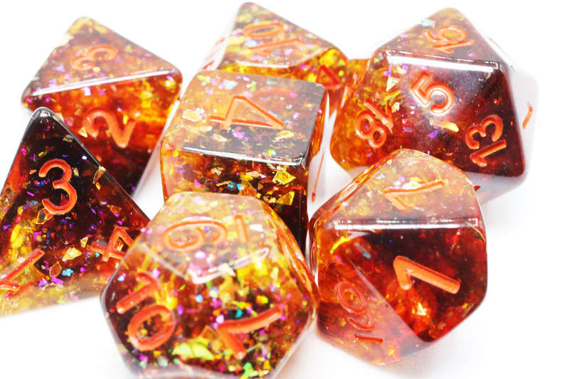 Pumpkin Light RPG Dice Set (7) (Dice Sets & Games)