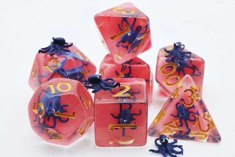 Underwater Octopus RPG Dice Set (7) (Dice Sets & Games)