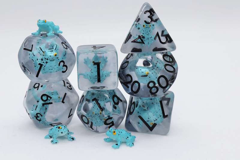 Blue Poison Frog RPG Dice Set (7) (Dice Sets & Games)