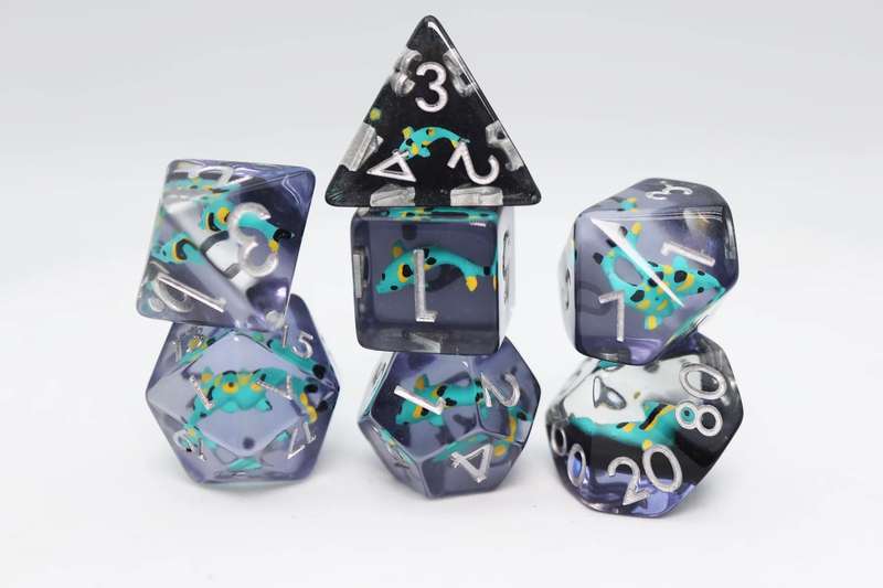 Turquoise Koi RPG Dice Set (7) (Dice Sets & Games)