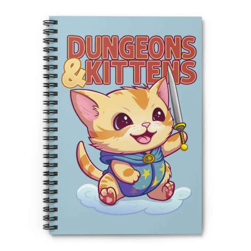 Dungeons & Kittens Spiral Notebook (Board Games)