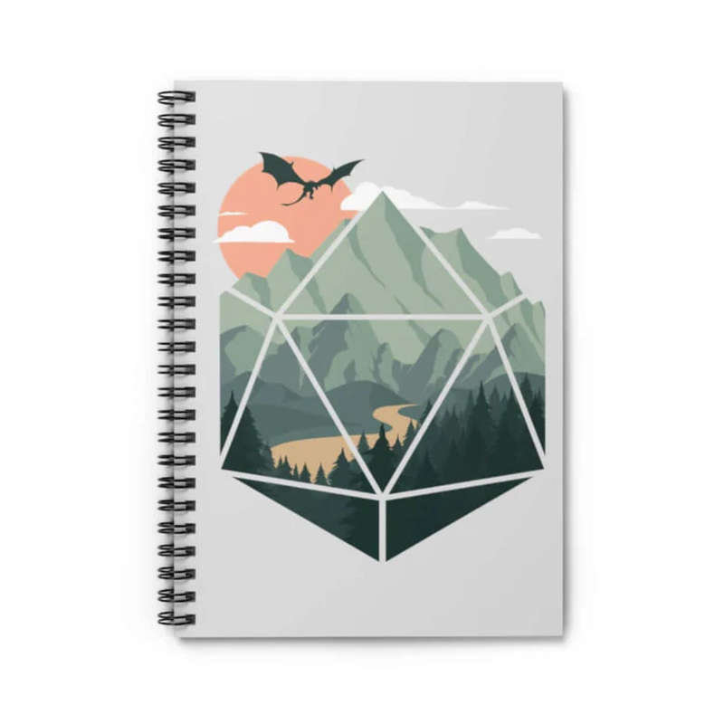 Scenic D20 Spiral Notebook (Board Games)