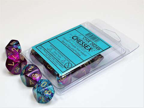 Gemini Polyhedral Ten d10 Purple-Teal w/gold (Dice Sets & Games)