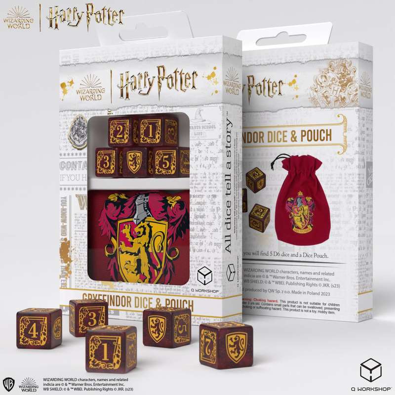 Harry Potter Gryffindor 5D6 & Pouch (Board & Card Game Accessories)