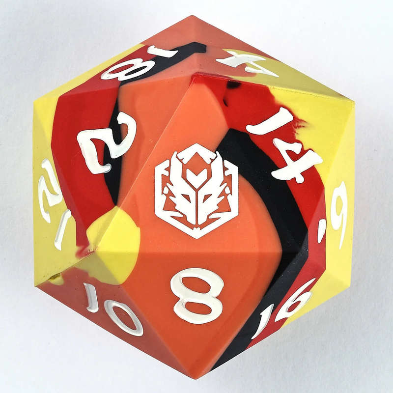 55MM Chonk Rubber Silicon D20 The Fire Ball (Board & Card Game Accessories)