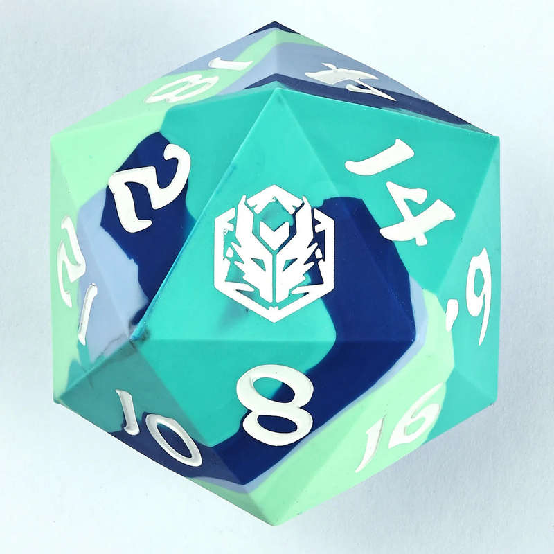 55MM Chonk Rubber Silicon D20 The Ice Ball (Board & Card Game Accessories)