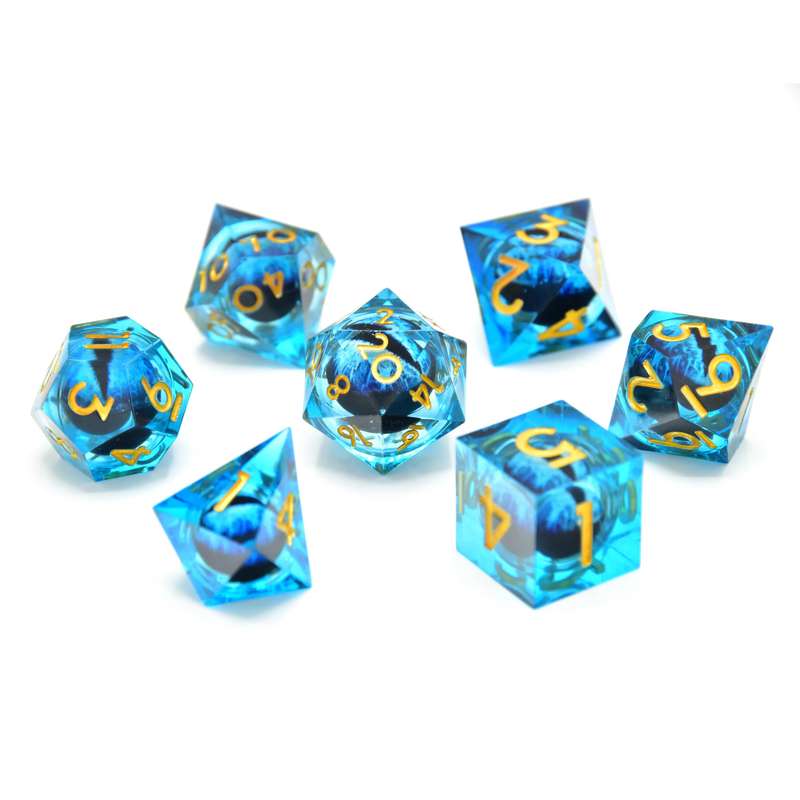 Ice Dragon's Gaze Floating Eye RPG Dice Set (7) (Dice Sets & Games)