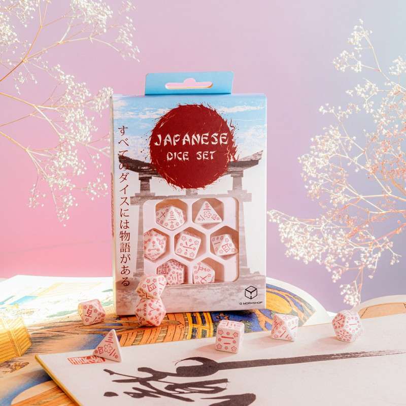 Japanese Dice Set Cherry Blossoms Petals (SKAN01) (Dice Sets & Games)