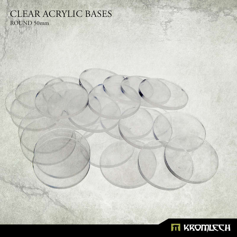 Clear Acrylic Bases Round 50mm (15) (Miniatures)