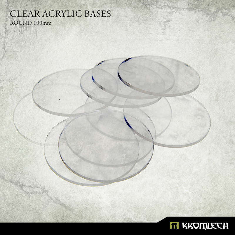 Clear Acrylic Bases Round 100mm (5) (Miniatures)