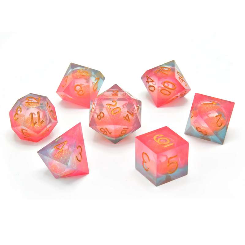 Lava Essence Liquid Core RPG Dice Set (7) (Dice Sets & Games)
