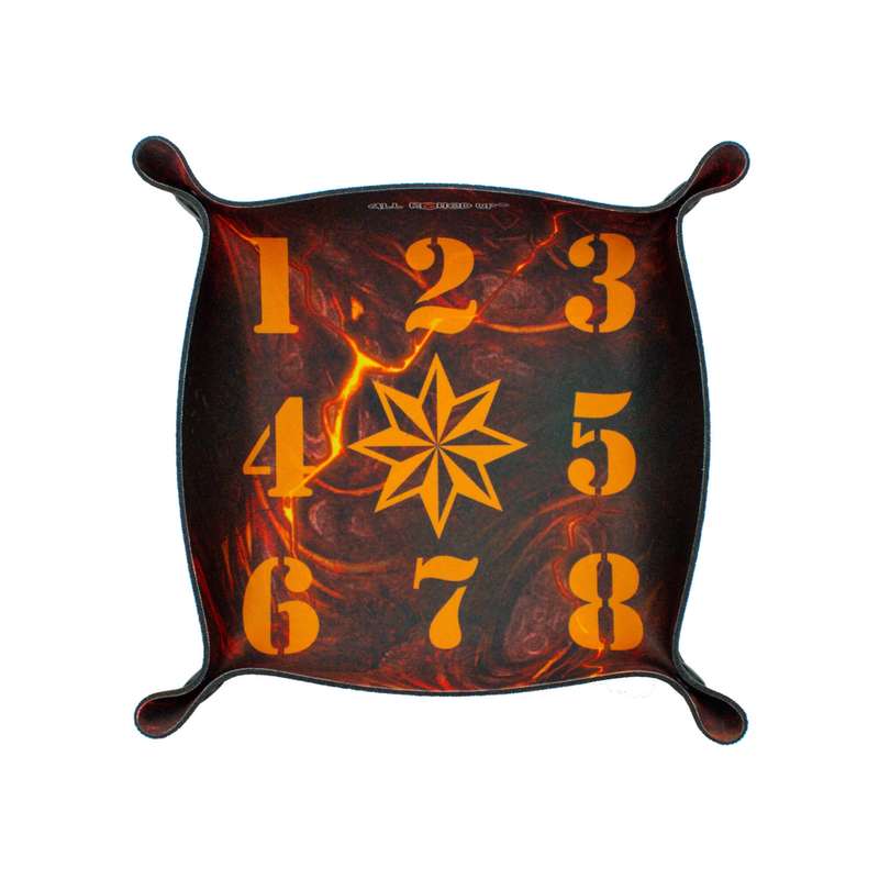 Eight Directional Scatter Lava Hellscape Square Folding Dice Tray (Dice Sets & Games)