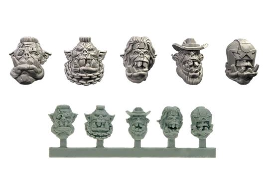 Conversion Parts Orc Bros heads (5) (Miniatures)