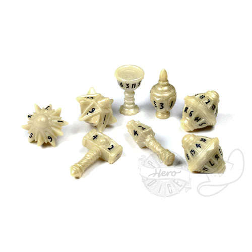 PolyHero Cleric 8 Dice Set Celestial Ivory (Dice Sets & Games)