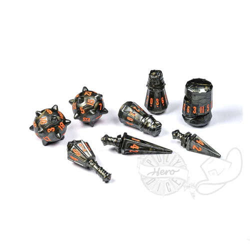 PolyHero Warrior 8 Dice Set Steel Grey (Dice Sets & Games)