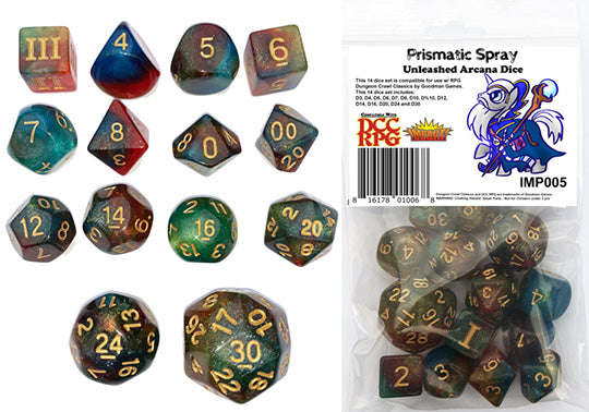 DCC Prismatic Spray Dice Set (14) (Dice Sets & Games)