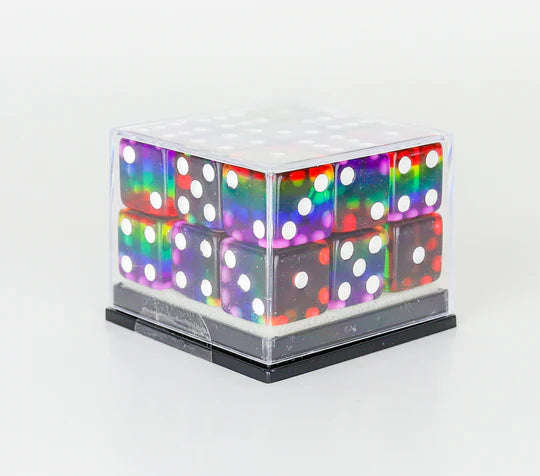 D6 Dice Set (18) 12mm Rainbow (Dice Sets & Games)