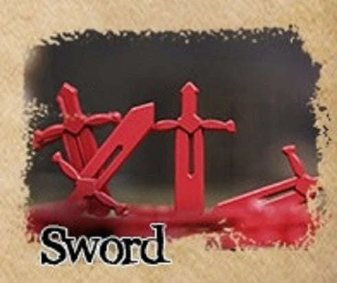 Metal Alloy Resource Tokens Sword (10) (Board & Card Game Accessories)